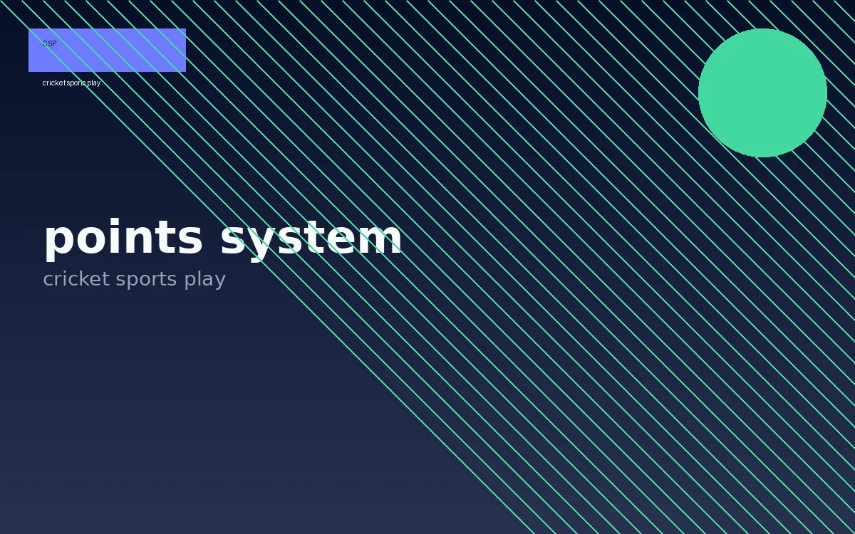 Cricket sports play points system visual 2